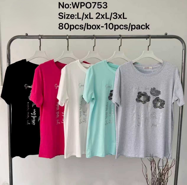Bluzki damskie Roz L-3XL, Mix Kolor Paczka 10 szt